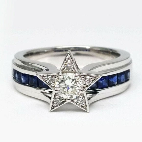 Heiheiup Star Pearl Ring Gold Star Shaped Rhinestone Card Ring Geometric  Shape Rhinestone Ring Adjustable Rings Set for Men - Walmart.com